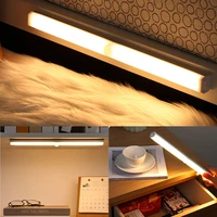 led motion sensor light smart wireless magnetic night light usb rechargeable night lamp for wardrobe kitchen cabinet bedside