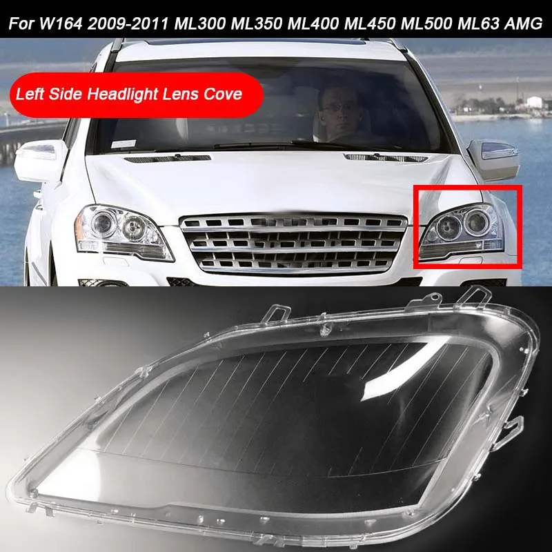 

Для Mercedes Benz W164 2009-11 мл-Класс Автомобильный налобный фонарь Прозрачная крышка объектива налсветильник фонарь лампа оболочка