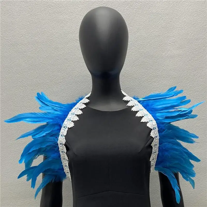 Shawl Halloween Costume Accessories Feather Shawl Fake Collar Gothic Style Makeup Ball Stage Show