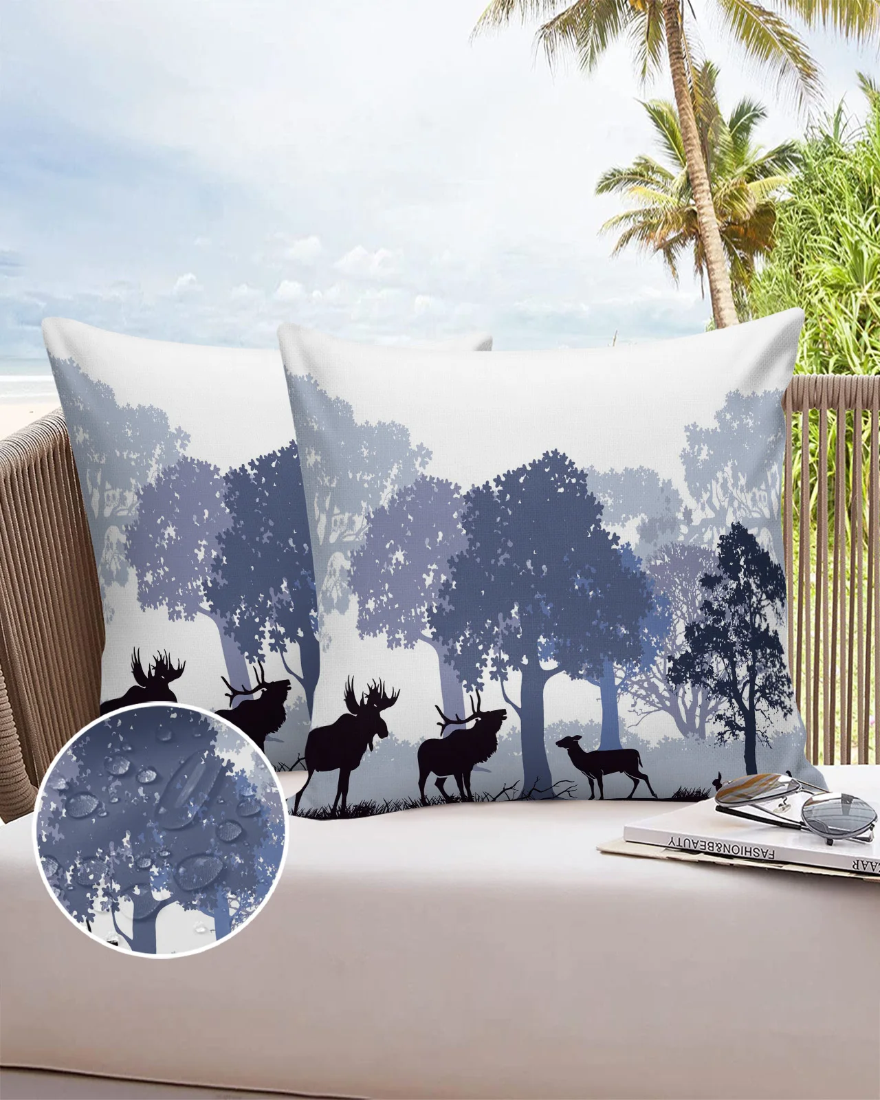

Forest Elk Rabbit Oak Woods Sofa Double-sided Printing Pillow Covers 30 X 50cm Waterproof Square Pillowcase for Bedroom