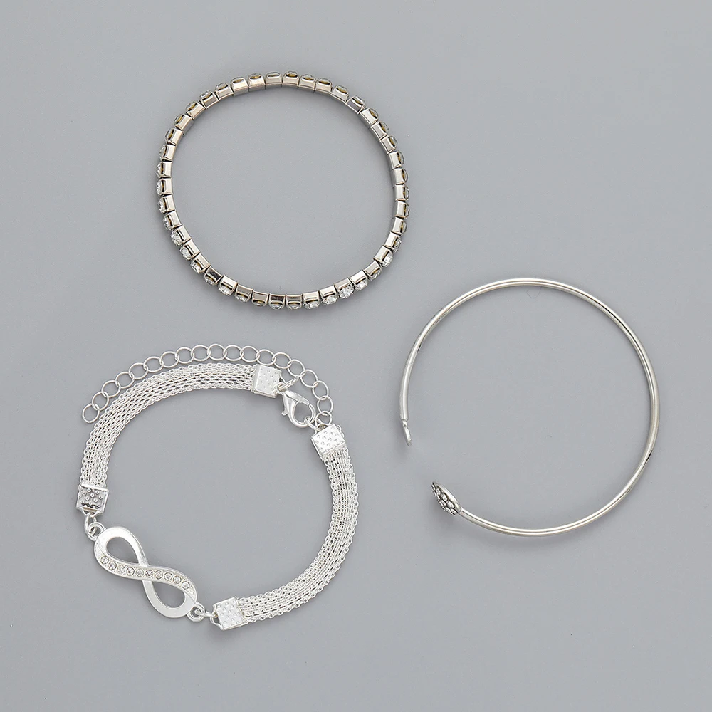 Женский винтажный браслет на запястье серебряного цвета с регулируемым