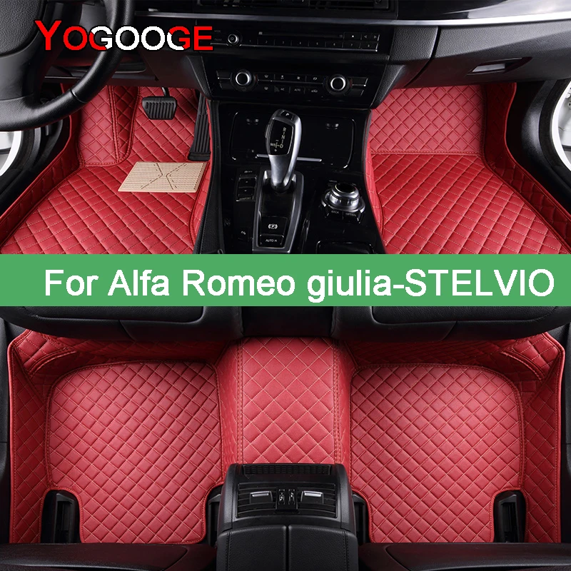 

YOGOOGE Car Floor Mats For ALFA ROMEO Giulia STELVIO 2015-2021 Years Foot Coche Accessories Auto Carpets