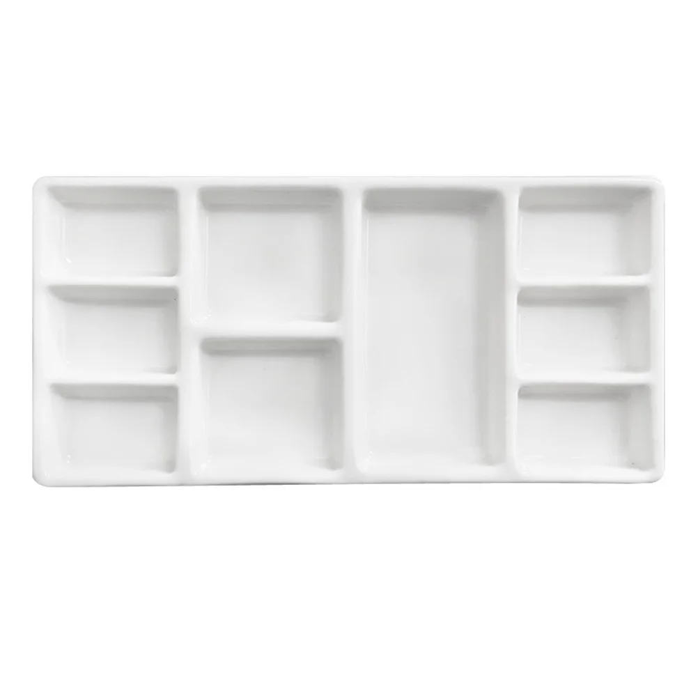 

Ceramic Paint Pallet Rectangular Pigment Tray Oil Painting Pallet (White)