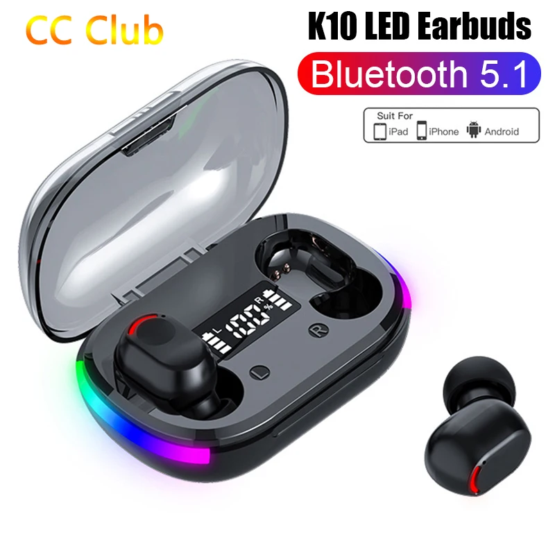 

K10 TWS Wireless Headphones Bluetooth Earphones for Xiaomi LED Display Earbuds with Mic Fone Wireless Bluetooth Headset Air Pro