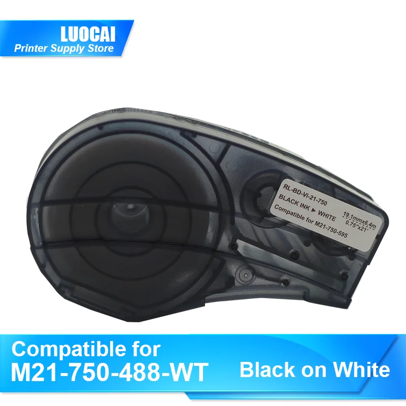 

1/5/10pk M21-750-499 Label Ribbon Maker Ink Cartridge Black On White Nylon for Brady BMP21-PLUS,LABPAL Etiqueteuse printer