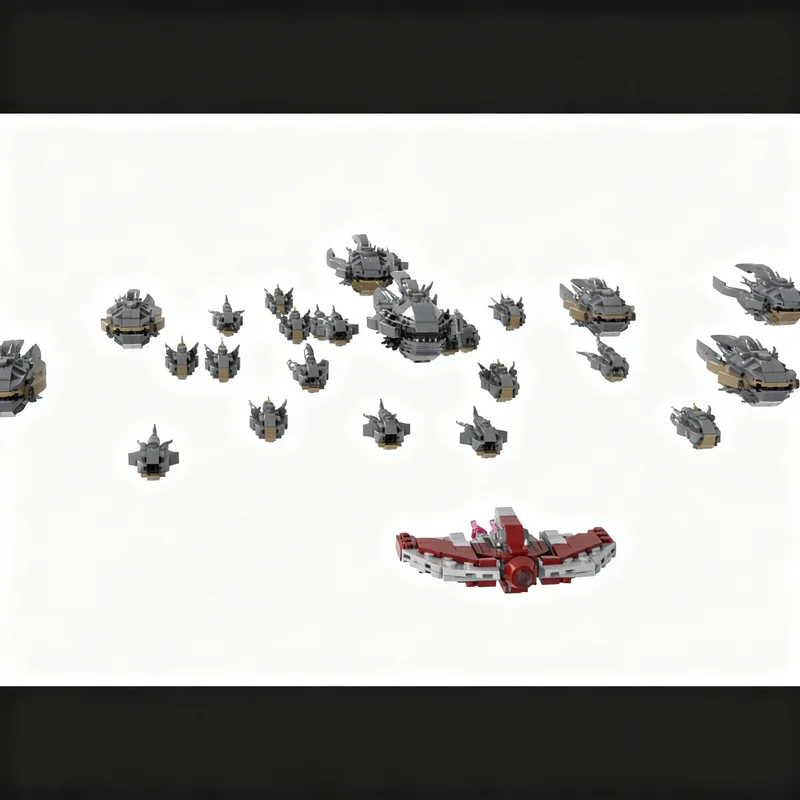 2077 деталей MOC Star Battle Ultimate Collector Series, микро-диорама, модель космического корабля T-6 Purrgils, входящего в гиперпространство, строительные блоки. (art.: 3920dcc5cebe9) - 3920dcc5cebe9