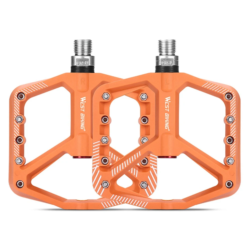 DU Bearings 9/16 Bicycle Pedals Road Pedals Ultralight Non- Waterproof Bike Pedals Bicycle Parts,Orange