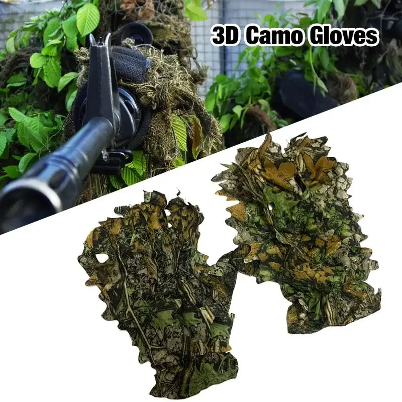 Охотничьи 3D перчатки Ghillie камуфляжный костюм головной убор Bionic Leafy для фотосъемки