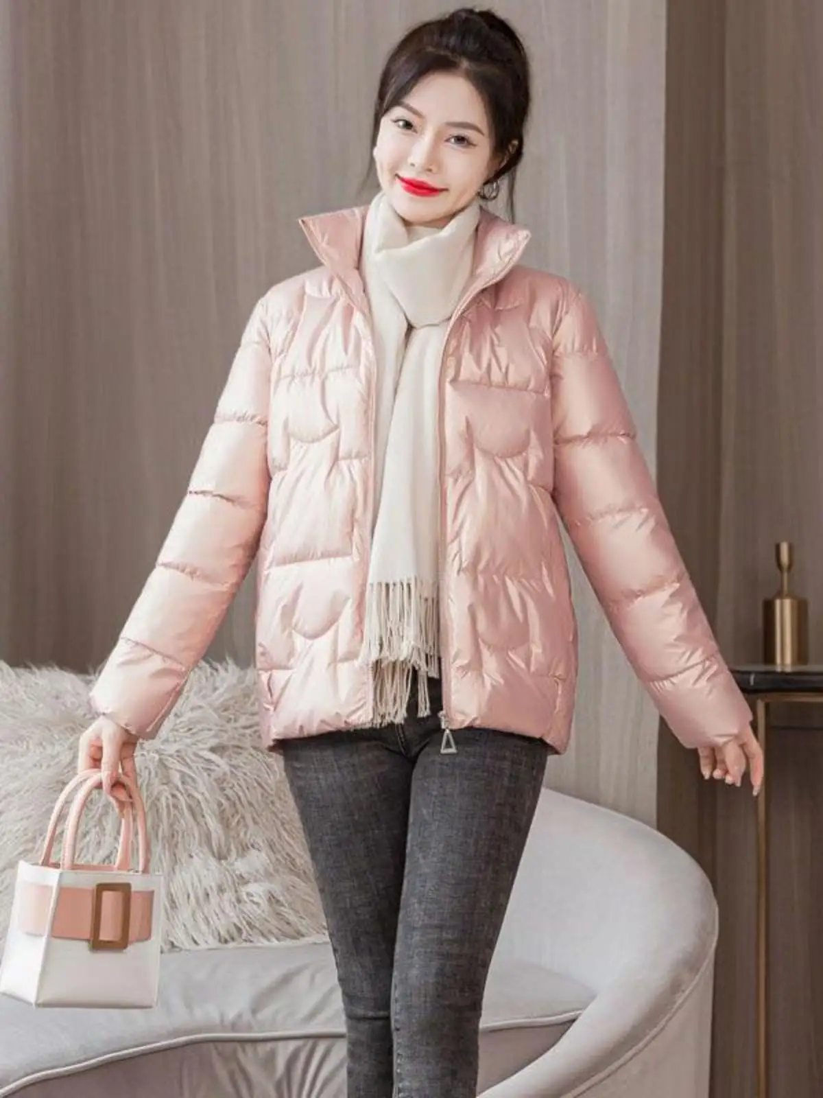 2024 Autumn and Winter New down Jacket Cotton-padded Clothes Women Short Korean Sle Plus size Loose Middle-aged Dress...