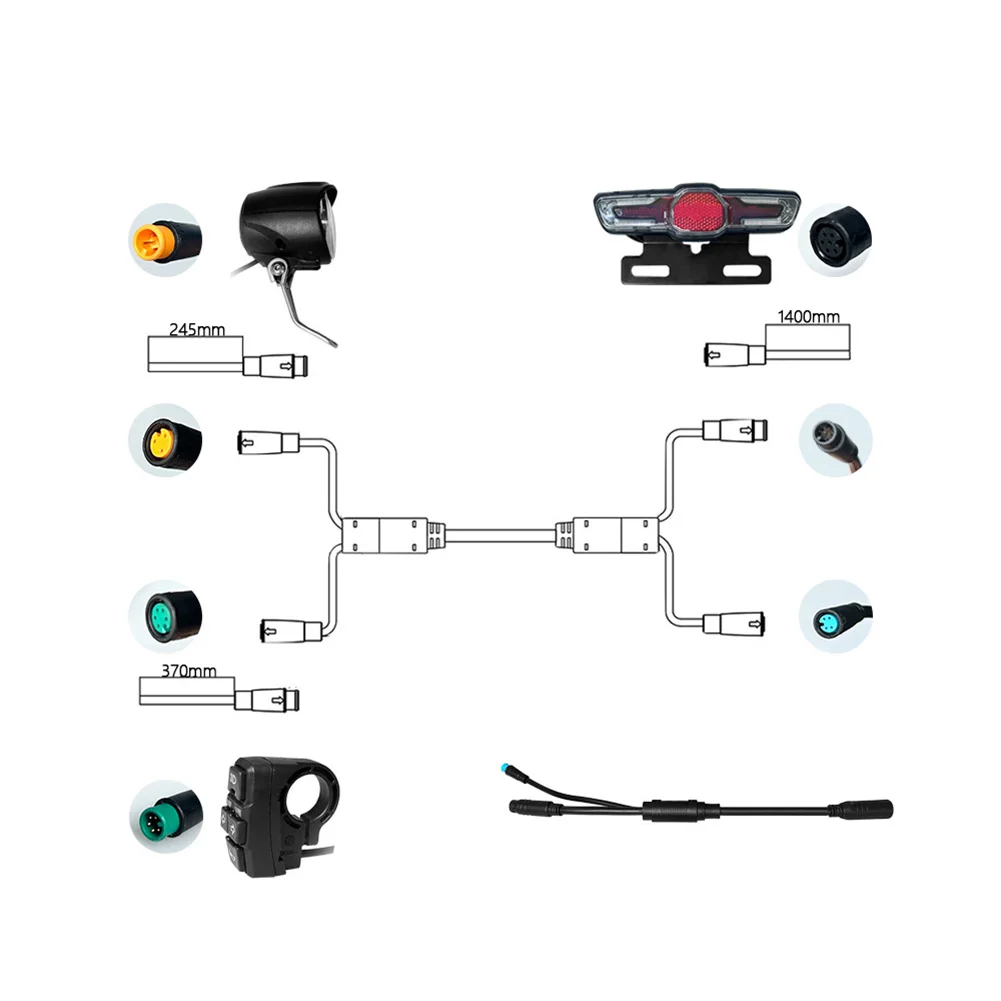 

High Quality Lamp Group Bicycle Components 9 Cores Brake Light Controller Front Fork Light Headlight Horn Switch