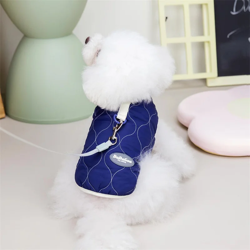 

B19 Dog Winter Vest with Traction Clasp Autumn Coat Two-legged Cotton-padded Fashion Jacket