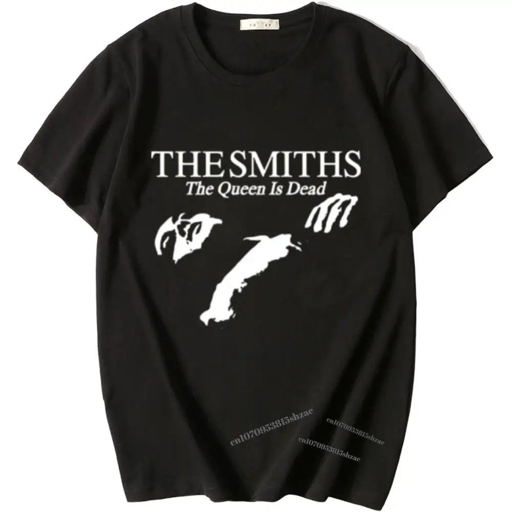 

Men Cotton T Shirt Summer Tops The Smiths "The Queen Is Dead" T-Shirt, 1980's Indie, Morrissey Bigger Size Homme Black