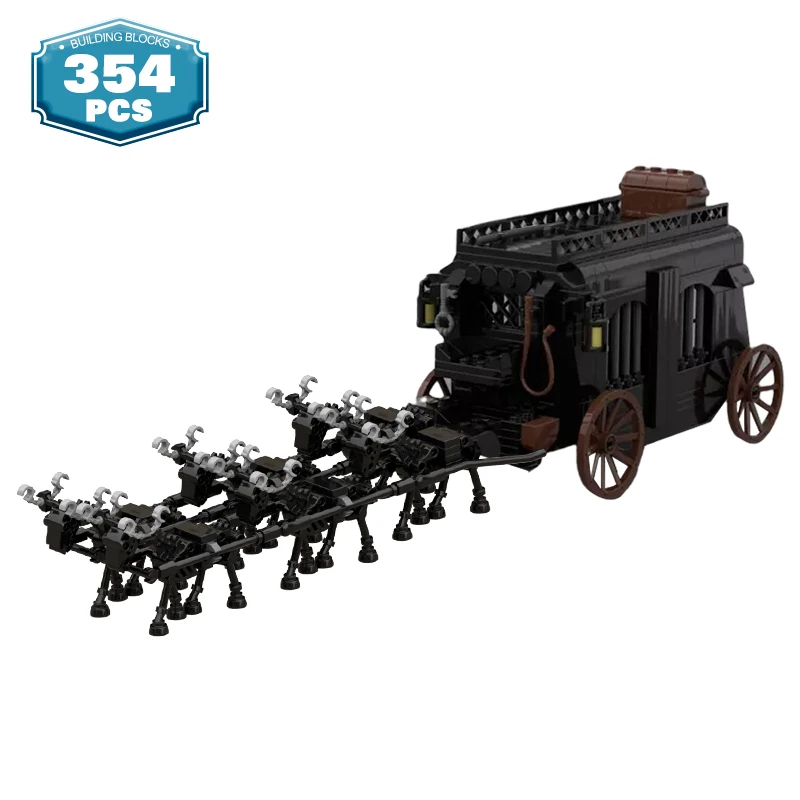 

MOC Medieval Prisoner Car Skeleton Carriage Ghost Carriage Building Blocks Halloween Brick Reindeer Sleigh Car Toys for Children