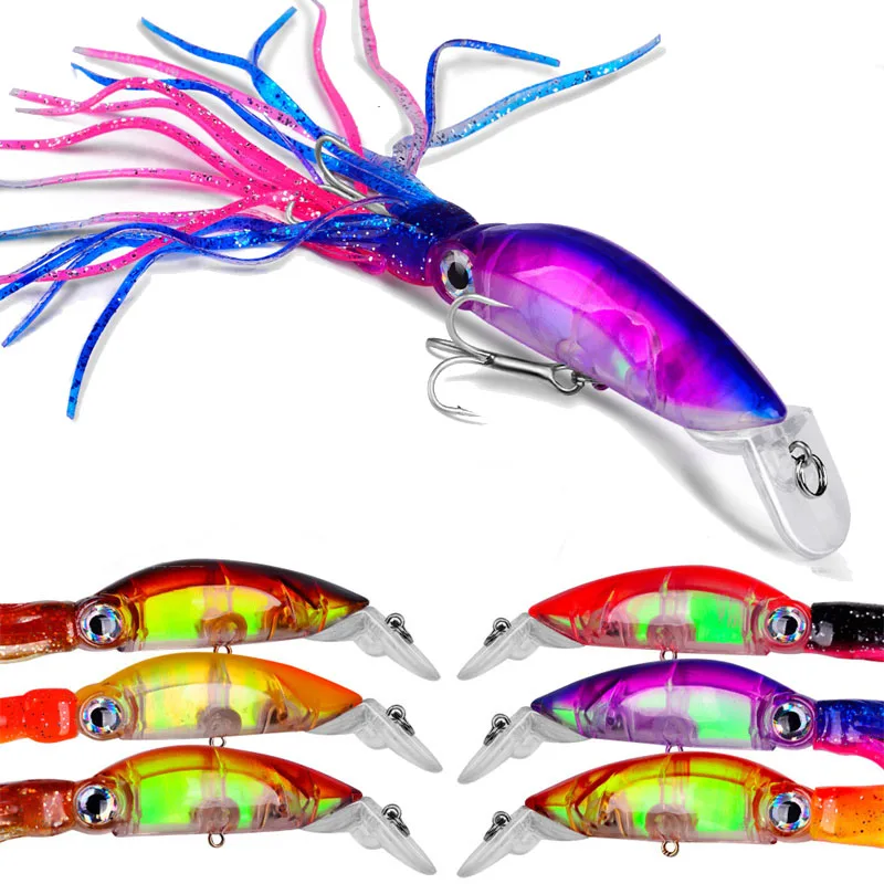 

Luya Bait Squid Must Be Artificial Plastic Hard Bait with Crank Hook 19g12cm A Pack of Sea Fishing Bass Bait Fishing Supplies