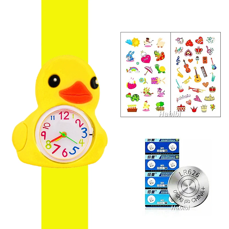 Милые детские наручные часы Slap Мультяшные 3D Силиконовые Детские Кварцевые с