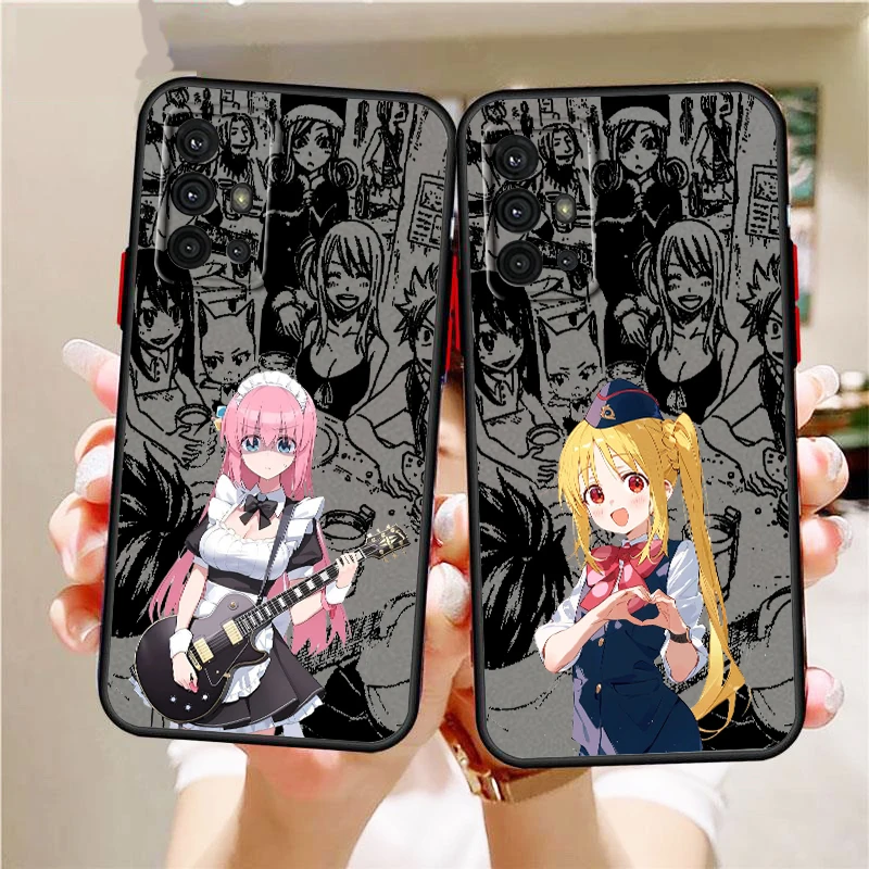 Bocchi The Rock милый матовый полупрозрачный чехол для Samsung Galaxy S24 S23 S22 S21 S20 FE S10 S9 S8 Plus