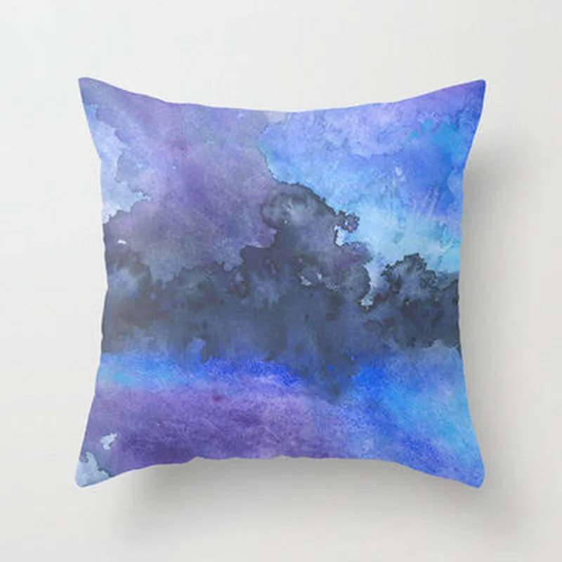 

Decorative Pillow Cover - Blue Abstract Art - Throw Pillow Cushion - Fine Art Home Decor