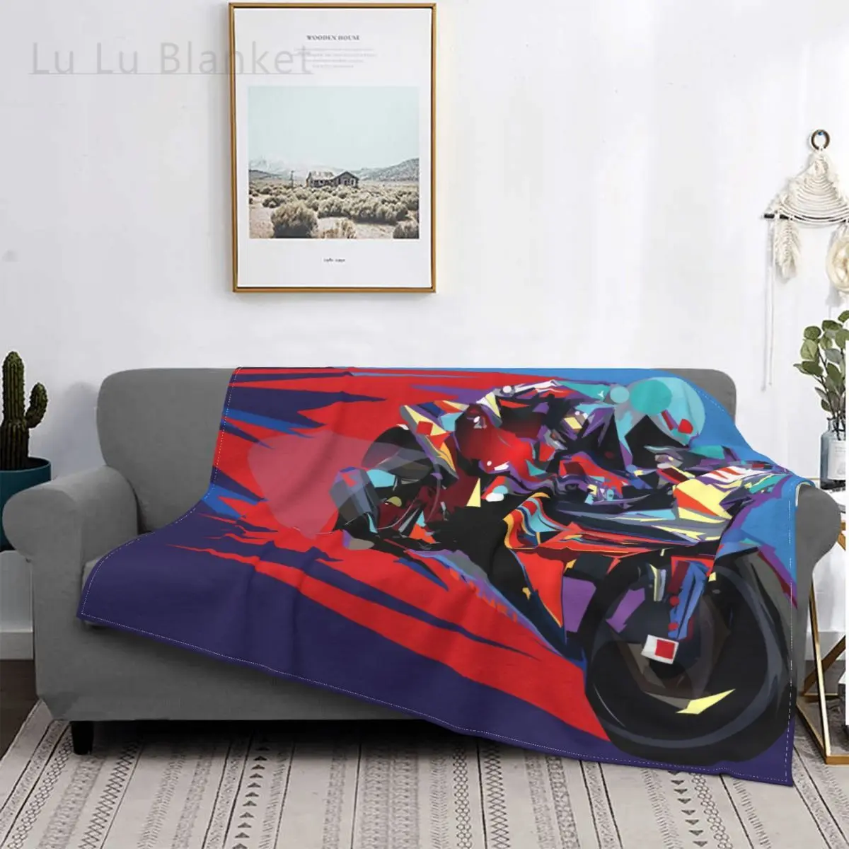 

Motorcycle Racing Logo Blankets Fleece Spring Autumn Cool Breathable Super Soft Throw Blanket for Bed Car Bedding Throws