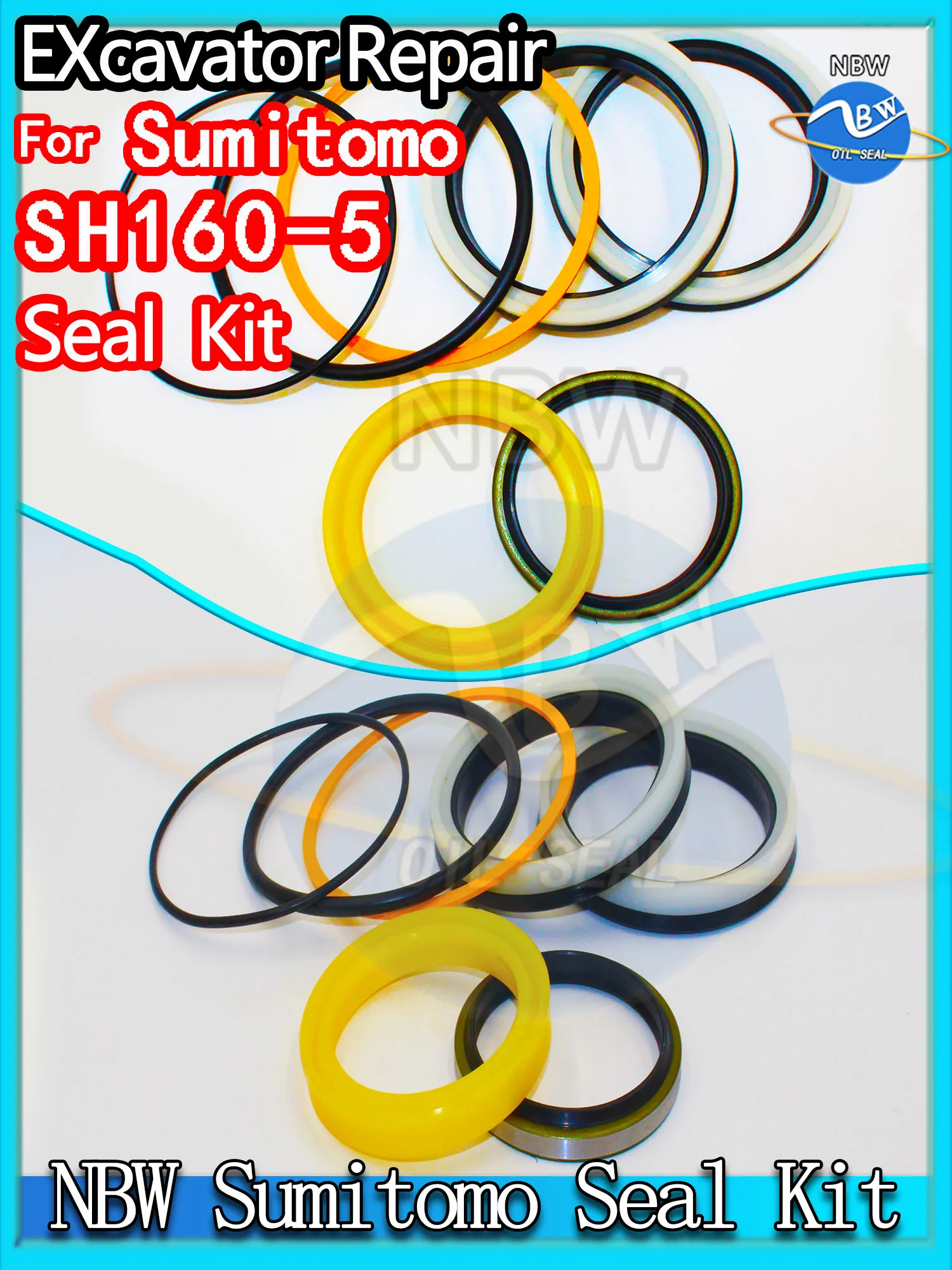 

For Sumitomo SH160-5 Excavator Oil Seal Kit High Quality Repair SH160 5 Shaft Replacement Dust Bushing Control Pilot Valve Blade