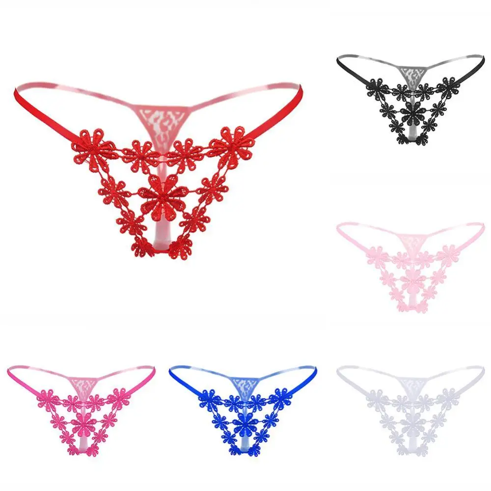 

Sexy See Through Women Flower Hollow Low Rise Briefs Underwear T-back Gift