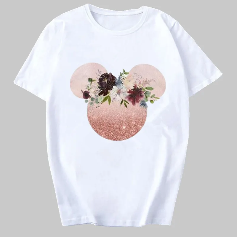 

Women Kawaii Top Cartoon Graphic Tees Funny Harajuku Disney T-shirt Unisex Fashion Tshirt Female New Minnie Mouse T Shirt