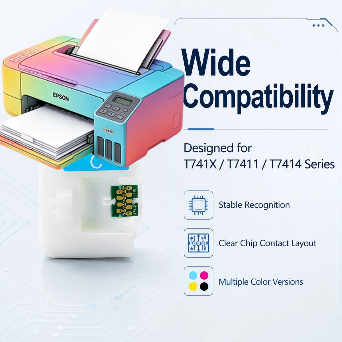 Фото Чипы для чернильных картриджей T741X для Epson SureColor F6000 F6070 F6200 F6270 F7000 F7070 F7200 F7270 F9200 F9270 F9300 F9330 F9370 №1