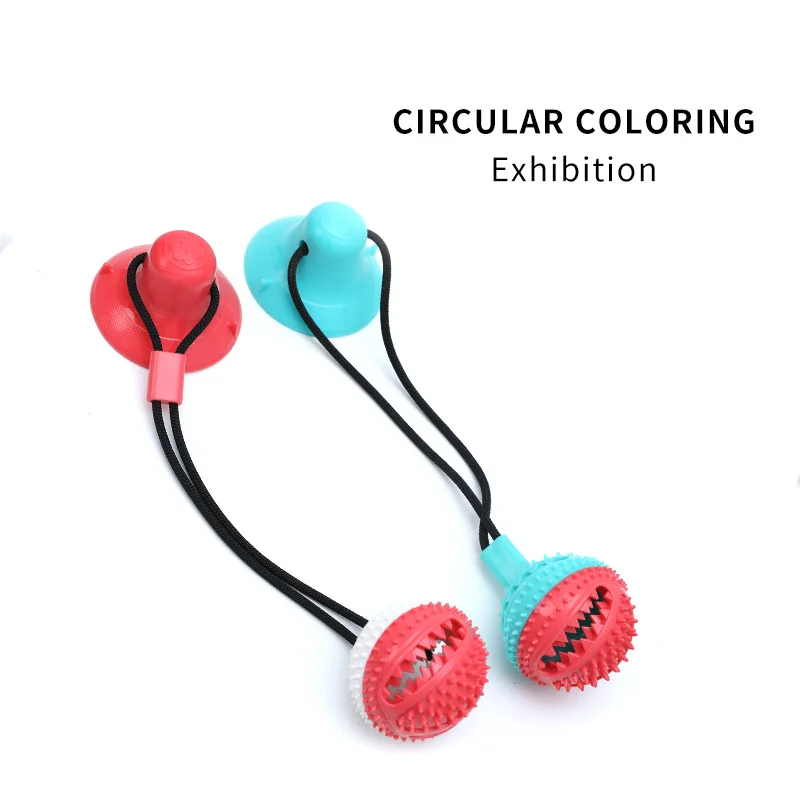 

Dog Interactive Suction Cup Push Tpr Ball Toys Elastic Ropes Dog Tooth Cleaning Chewing Playing Iq Treat Toys Pet Puppy Supplies