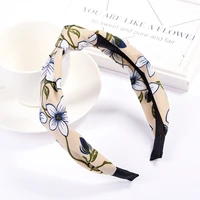 fashionable fabric printing color matching knot woven bow headband fashion all match scrunchie sports headwear hair accessories