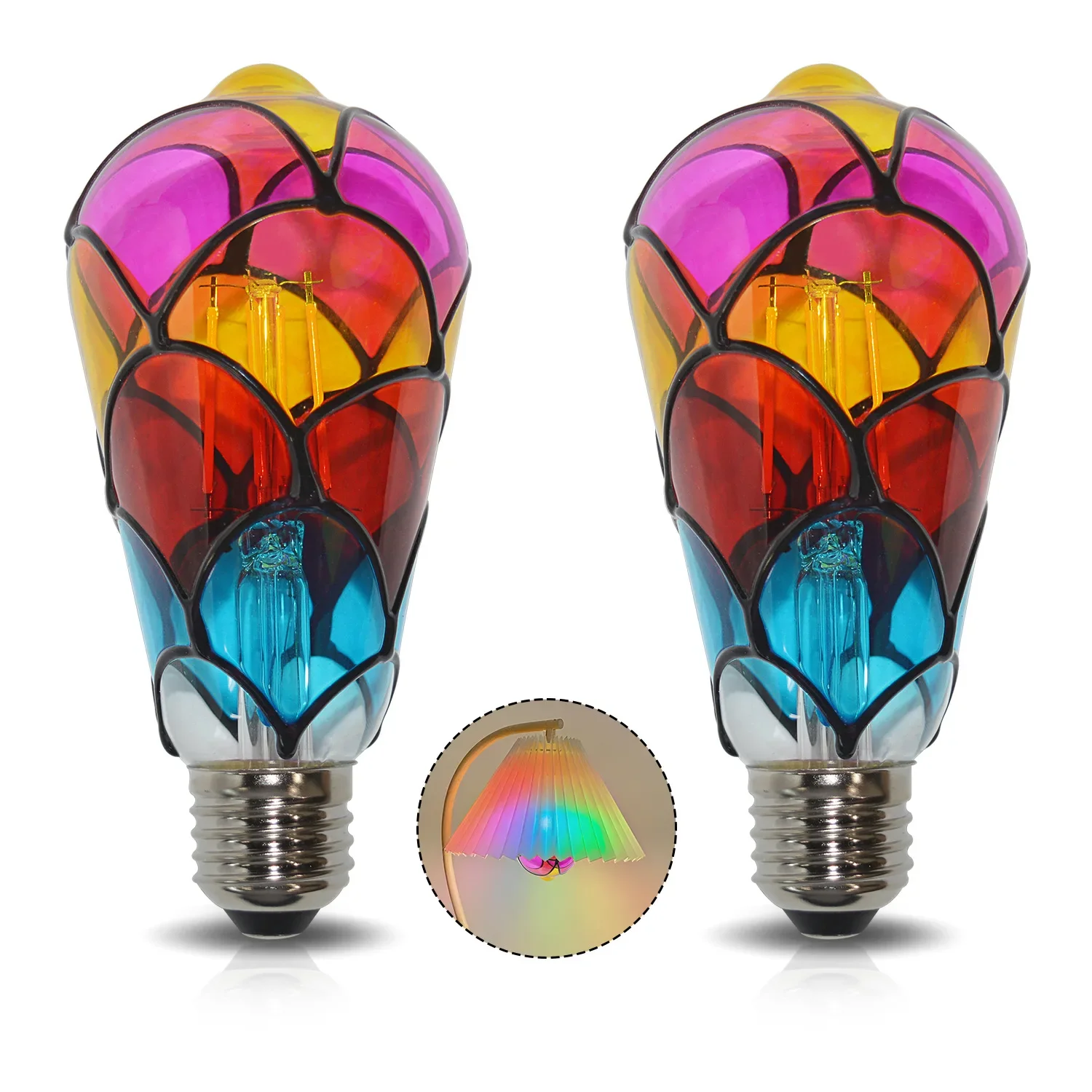 

Светодиодная декоративная лампочка ручной росписи DIY, 4 Вт, ST64 G80 G125, 220 В, для рождественского освещения, ST64 G80 G95 G125, для спальни