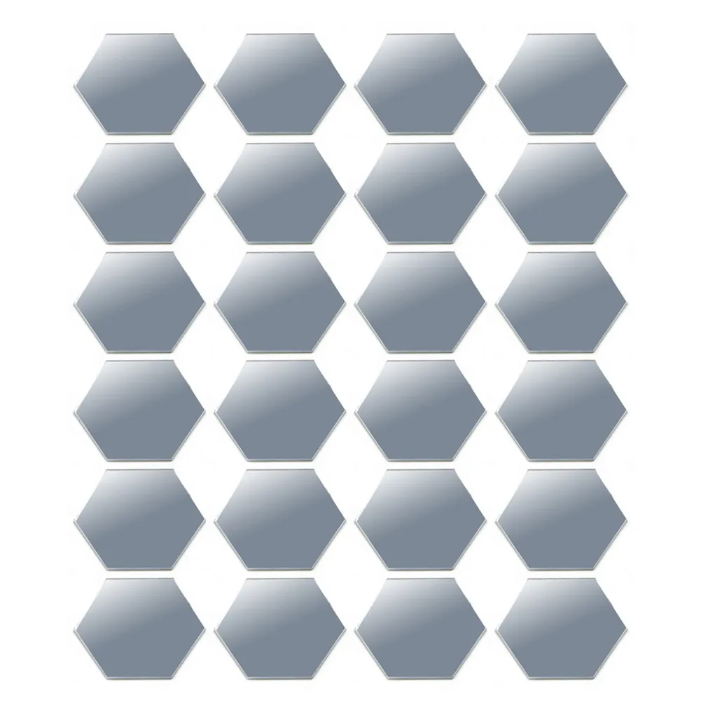 

24Pcs 3D Mirror Hexagon Wall Stickers Removable Arts Decal Home Decors Mural DIY 3D Mirrors Hexagon Wall Stickers Removable Arts