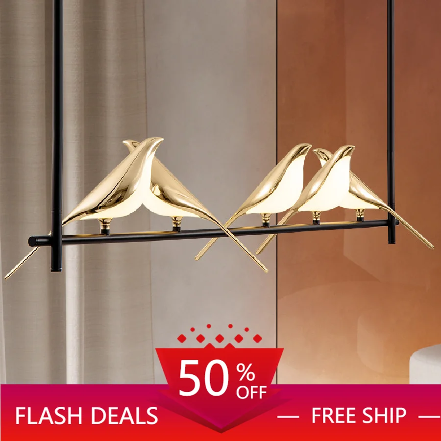 

Modern Magpie Bird LED Pendant Lamp Parlor Bedside Hanging Light Fixture Novelty Rotatable Wall Bedroom Foyer Sconce Lighting