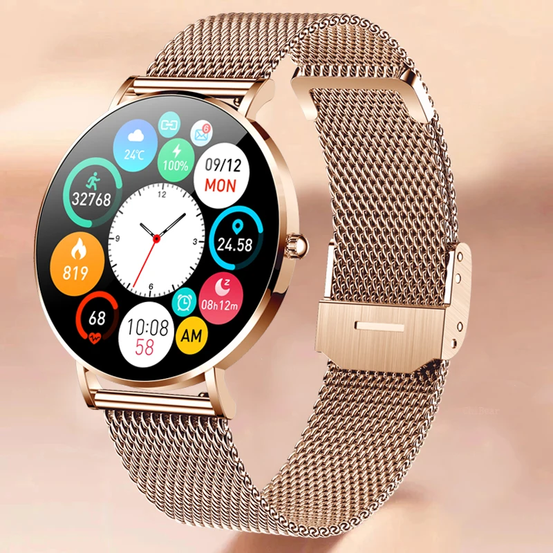 

2022 Ultra-Thin Smartwatch Women AMOLED 360*360 HD Screen Always On Display Call Reminder Smart Watch Waterproof Sports Clocks