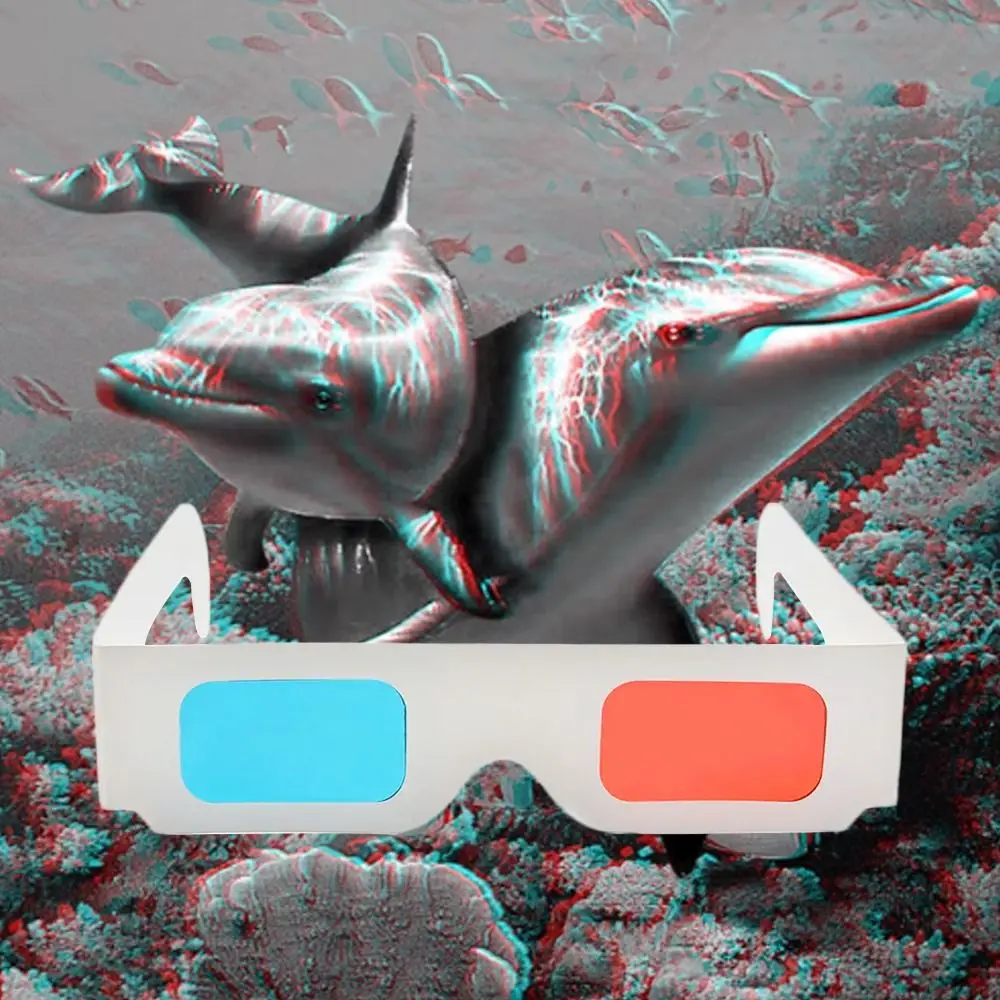 10 шт. универсальные красные и синие 3d-очки 3D ТВ голубые очки для киноигр настоящие