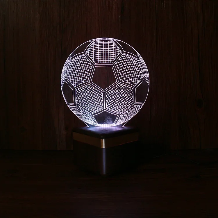 Трансграничный красочный 3D ночник Bluetooth App Control Football RGB Light Креативный подарок