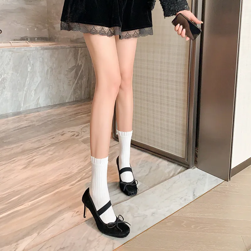 MKKHOU модные туфли-лодочки новые высококачественные балетки на высоком каблуке с