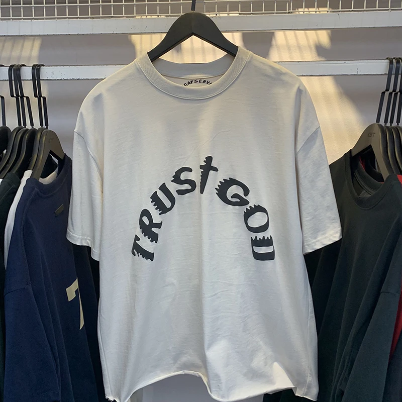 

Sunday Service t-Shirt Men Women 1:1 High Quality Hip Hop Kanye West Top Tees Summen Oversized Trust God t Shirt Cpfm Short Slee