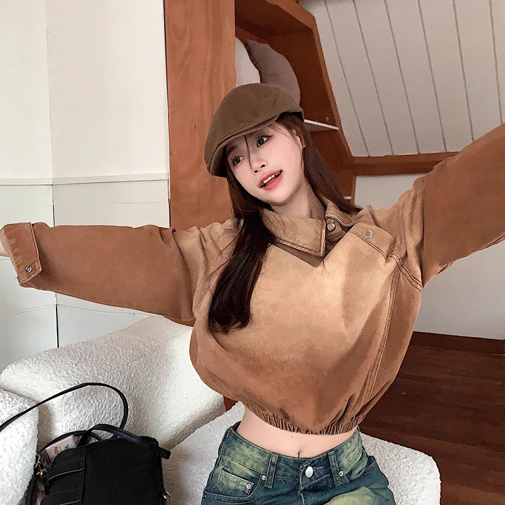 Женская джинсовая куртка в стиле Харадзюку уличная одежда укороченные топы Y2k