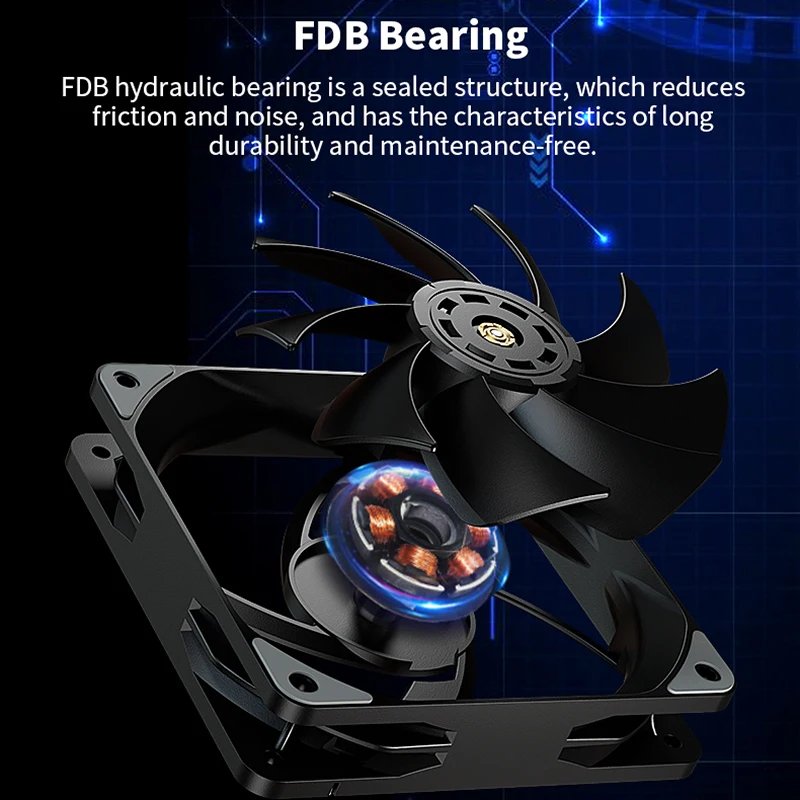 Охлаждающий вентилятор TEUCER для ЦП 120 мм 4 контакта ШИМ 400-1800 об/мин