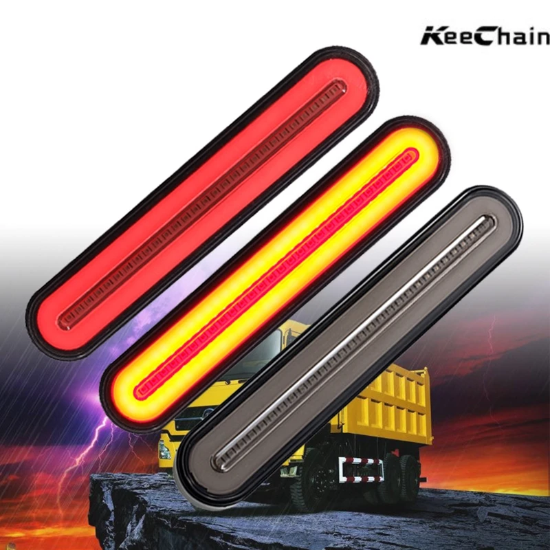 

2Pcs 100 LED Stop Flowing Turn Signal Indicator Tail 3 in1 Neon Halo Ring Brake Light Waterproof Accessories