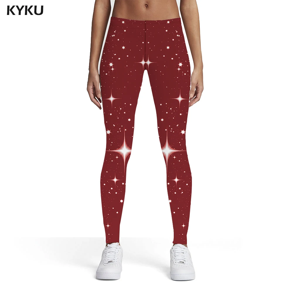 

KYKU Christmas Leggings Women New Year Sport Red 3d Print Party Trousers Womens Leggings Pants Jeggings Jeggins Summer Pencil