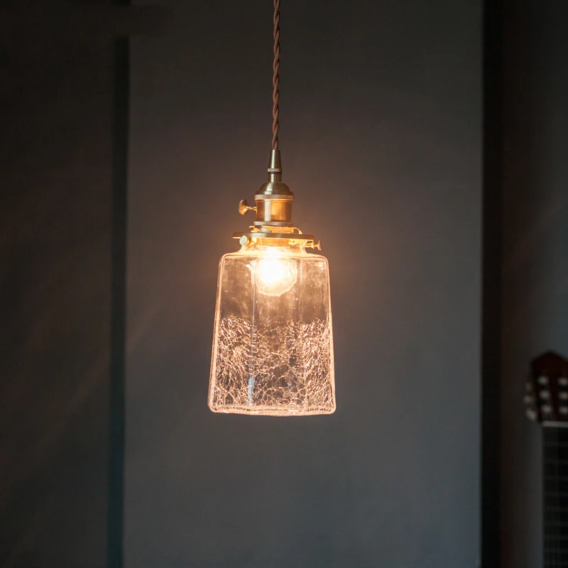 IWHD Japanese Style Glass LED Pendant Lights Fixtures Knob Switch Home Indoor Bedroom Living Room Modern Hanging Lamp Luminaria