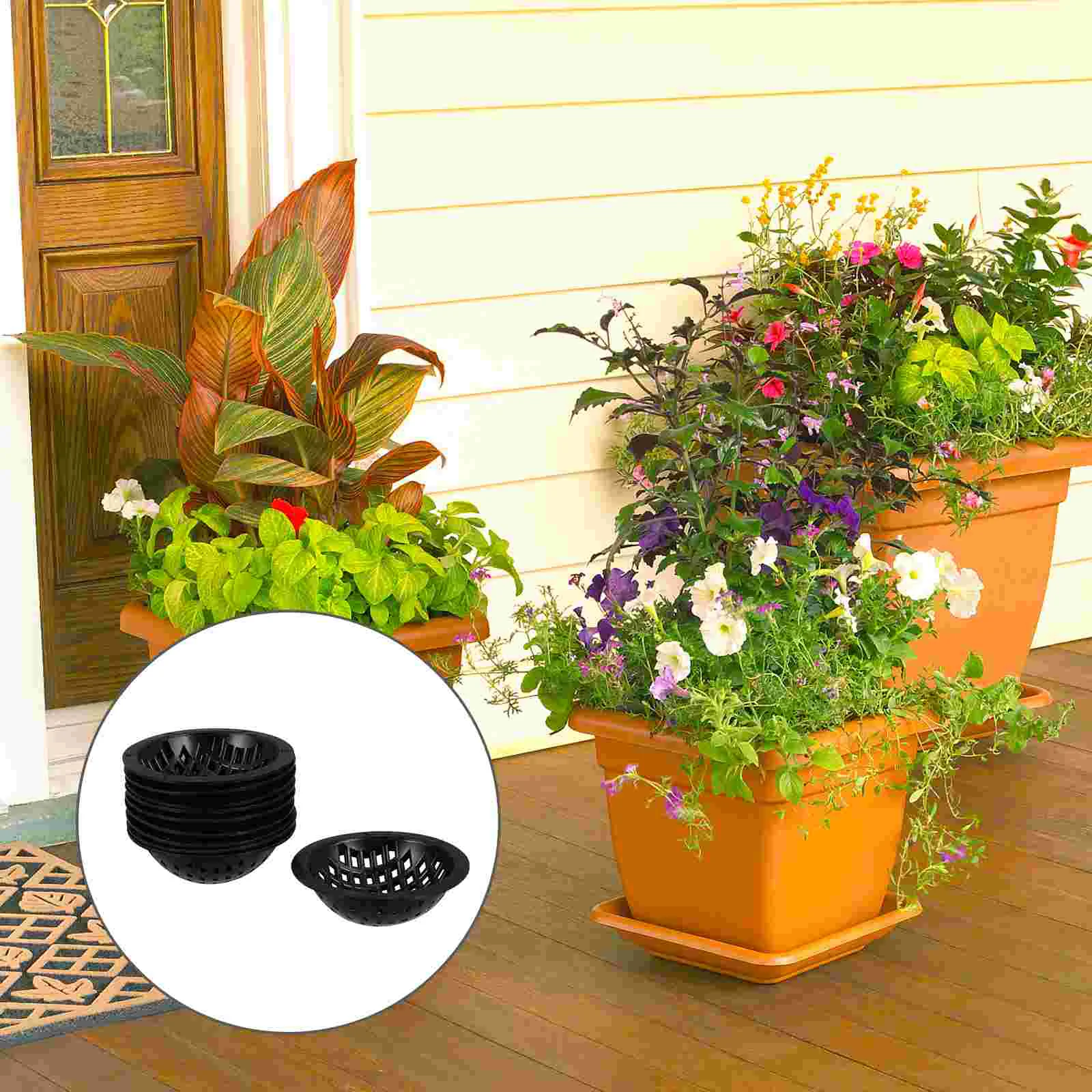 

20 Pcs Flower Pot Mat Pot Planter Bottom Grid Mat Mesh Mesh Pad Flower Pot Drainage Mesh Plastic Drainage Screens Gasket