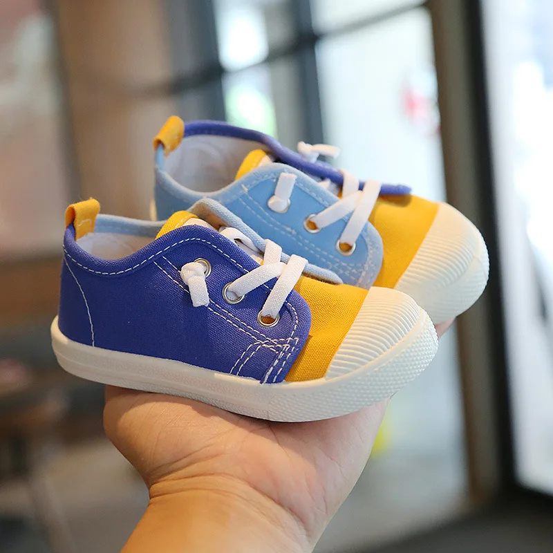 

Новинка 2022, Весенняя детская обувь в стиле пэчворк, дышащая детская холщовая обувь с эластичным ремешком, спортивная обувь для мальчиков и д...