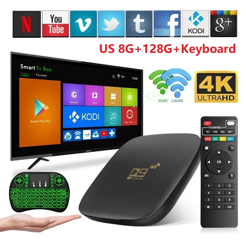 Приставка Смарт-ТВ D9 на Android 10 8 + 128 ГГц 2 4/5 Wifi Bluetooth | Электроника