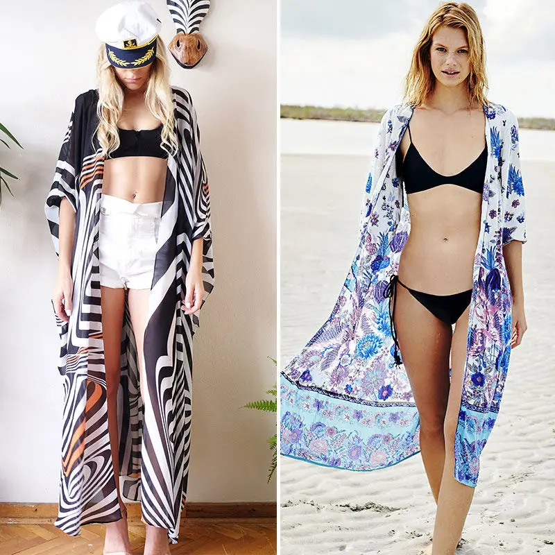 Свободная Пляжная накидка большого размера на бикини длинный женский купальный