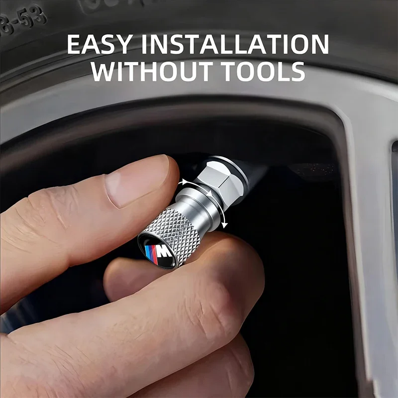 Фото Комплект из 4 колпачков для ниппелей автомобильных шин BMW M8 M7 M6 M5 M4 M3 M2 M1 F30 F10 F15 E30 E46 E90 E60, для 3, 5, 7 серий №4