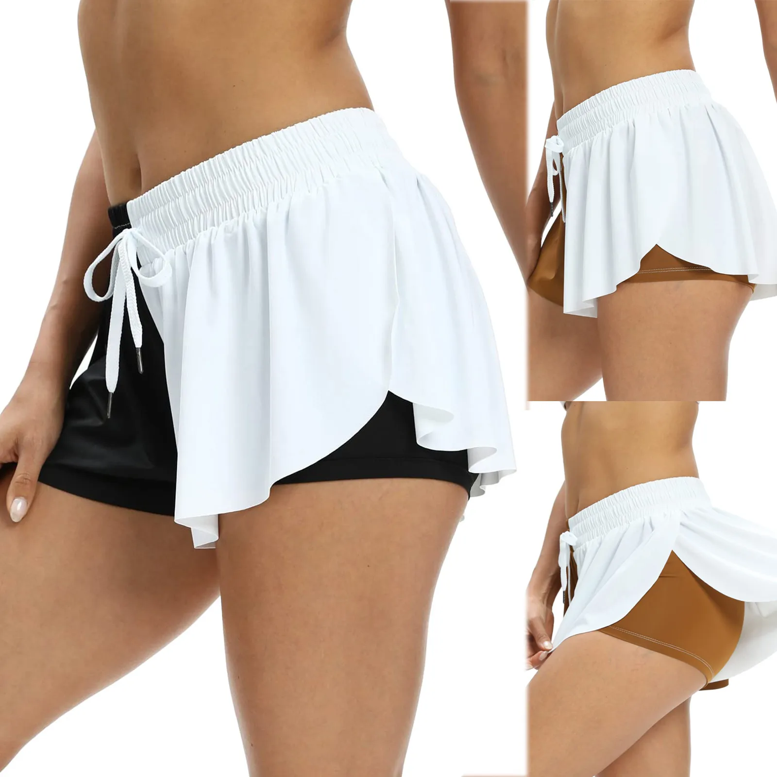 

Summer Shorts Skirts Women Oversized Fashion Color Block Flowy Athletic Shorts Yoga Workout Tennis Skirt Cozy Shorts Short Femme