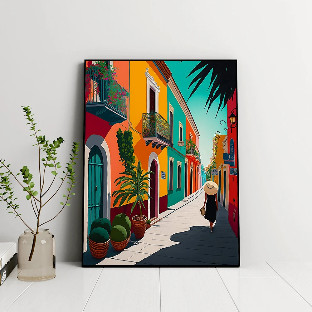 Красочные настенные художественные рисунки в мексиканском уличном стиле