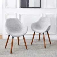 Arm chair set of 2 WHITE Ergonomic Accent Chair Armchair Living Room Chair Upholstered Side Chair Leisures Fabric Chair