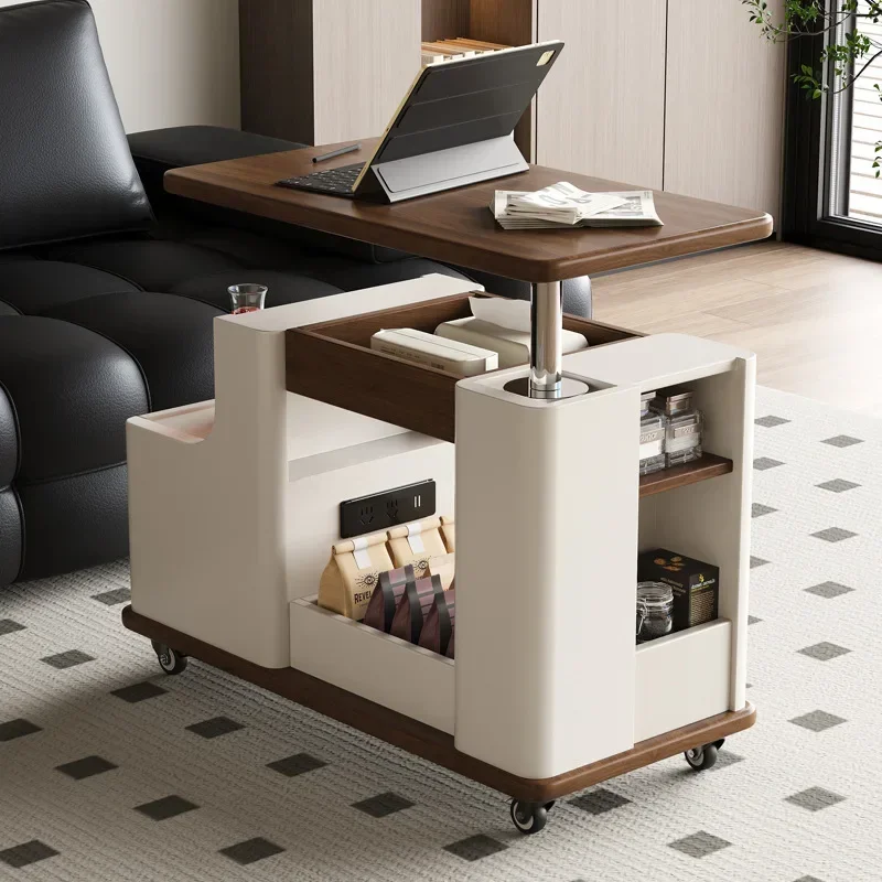 Передвижной чайный столик в минималистском стиле можно поднять диван приставной